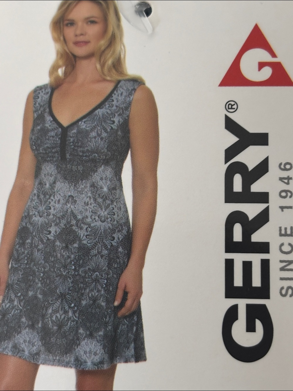 Gerry Black and Gray Floral V-Neck Sleeveless Active Dress